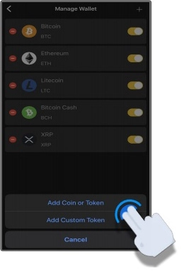 Add Coin or Token cool wallet s