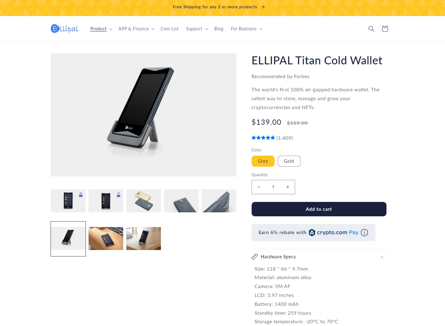 ELLIPAL Titan - بهترین کیف پول ارز دیجیتال 100% آفلاین ذخیره سازی سرد