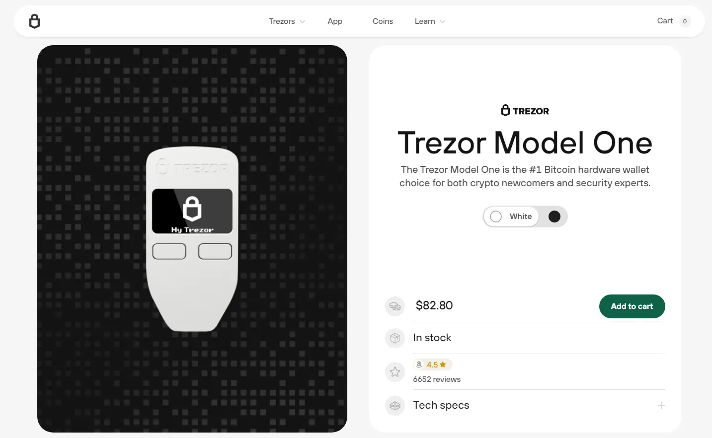Trezor Model One - بهترین کیف پول سخت افزاری ارز دیجیتال مبتدی کم هزینه