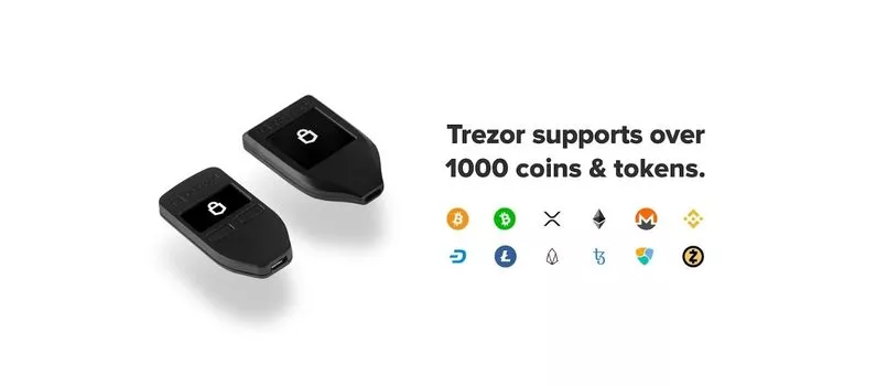 Trezor One ارزها و سکه های پشتیبانی کیف پول سخت افزاری ترزور وان و ترزور تی - کیف پول ترزور وان و ترزور مدل تی
