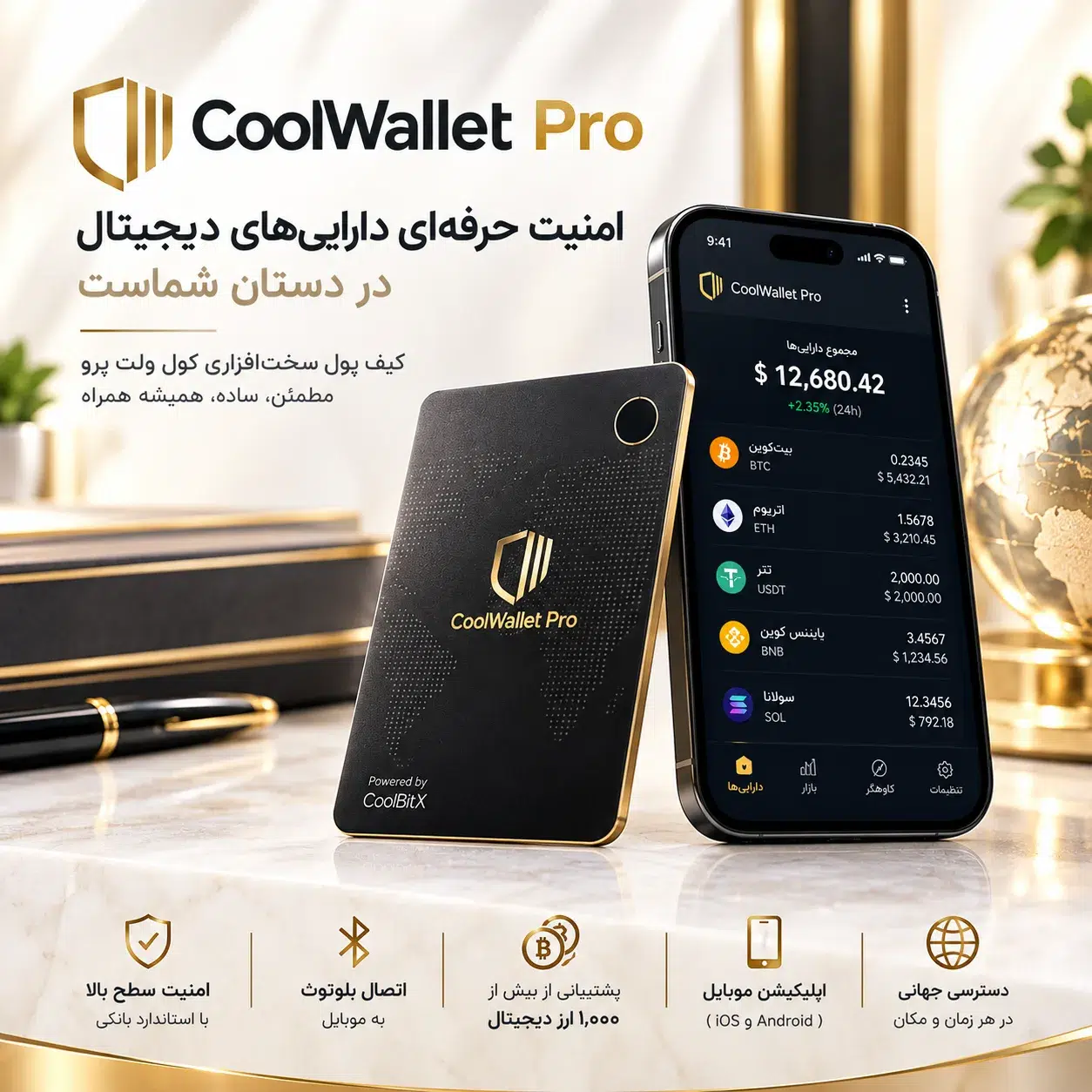 خرید کیف پول سخت افزاری ارز دیجیتال کول ولت پرو Coolwallet Pro