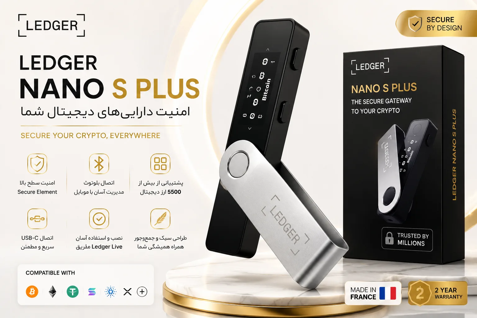 خرید کیف پول لجر نانو اس پلاس | Ledger Nano S Plus
