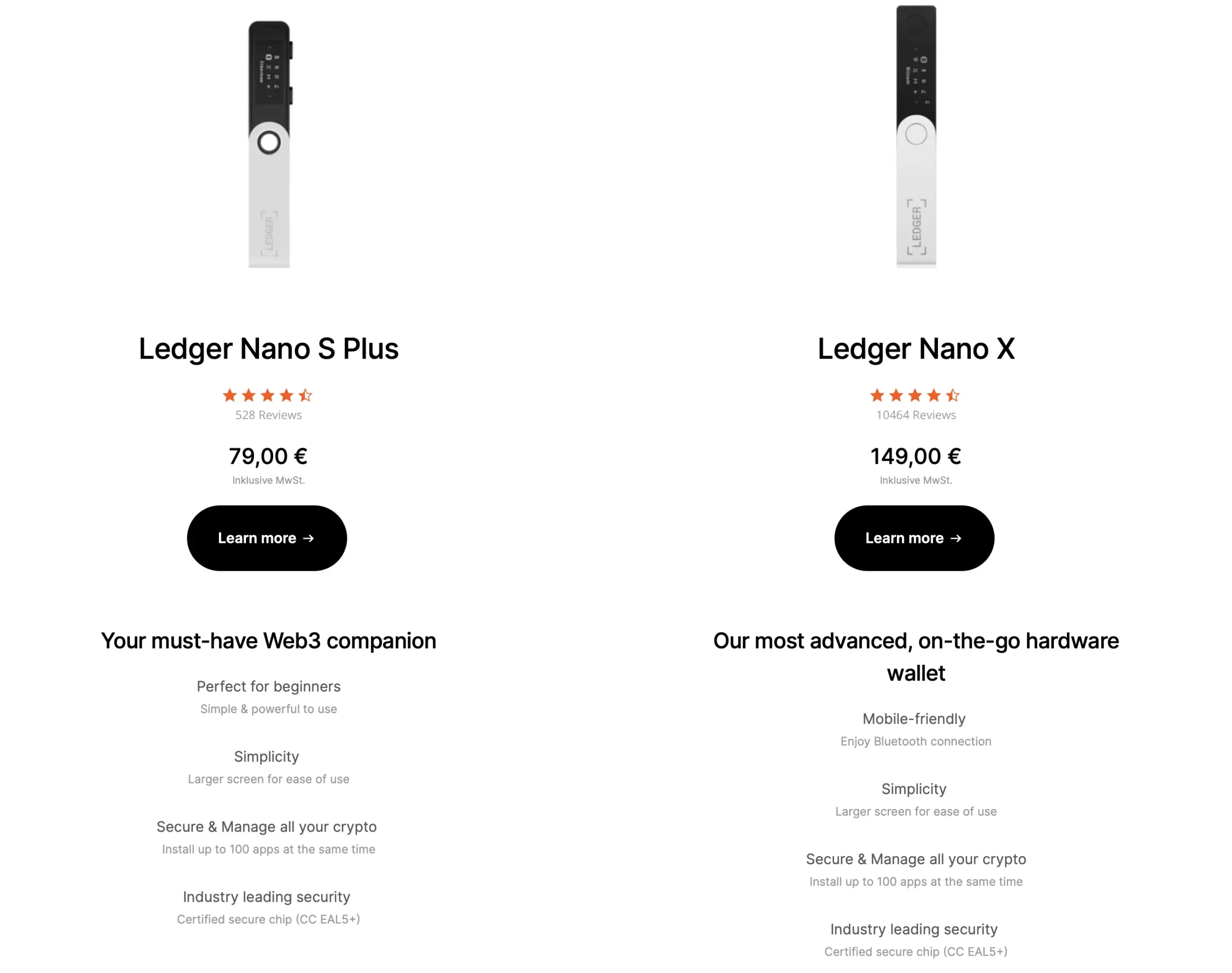 تفاوت لجر نانو ایکس و نانو اس پلاس : Ledger Nano S Plus و Nano X