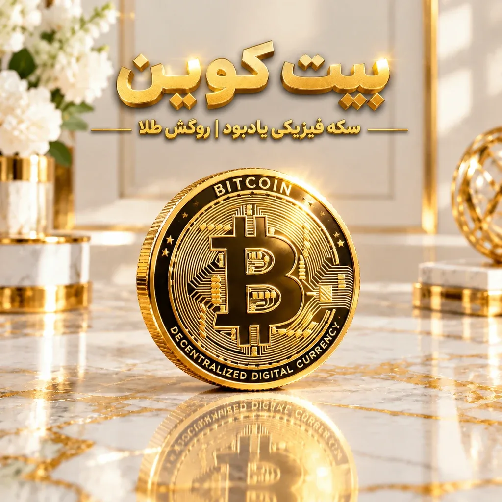 سکه تزئینی بیت کوین طلایی